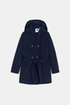 Trench déperlant à capuche marine Fille