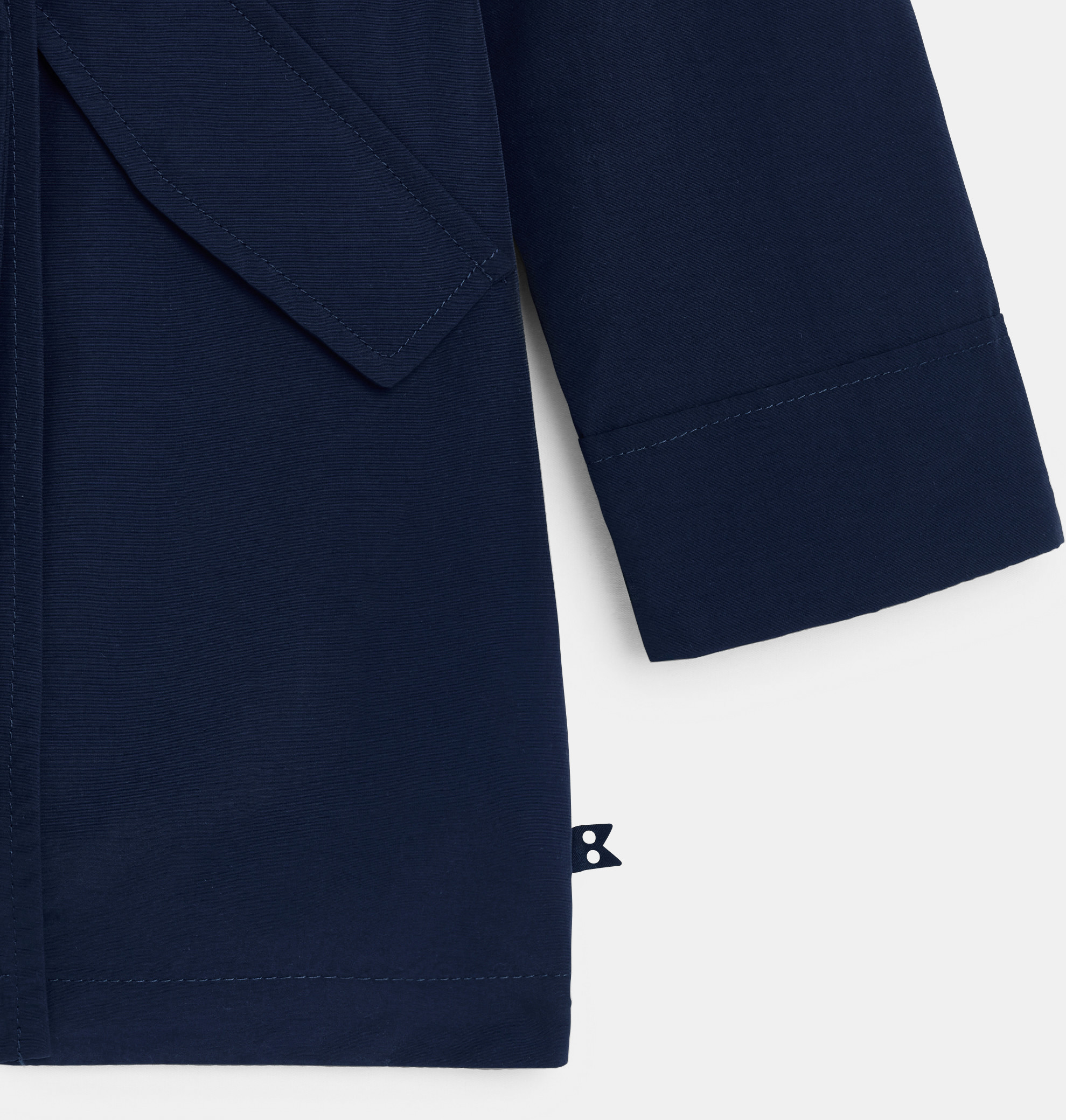 Girl's navy waterproof trench coat with hood 2