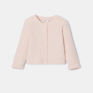 Gilet maille tricot rose bébé fille Absorba 1