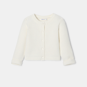 Gilet maille tricot blanc bébé fille Absorba 1