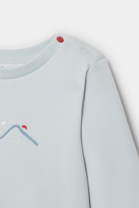 Sweat molleton montagne bleu bébé mixte