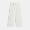 Pantalon large taille haute blanc Fille