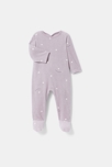 Dors-bien velours cœurs mauve bébé naissance mixte 1