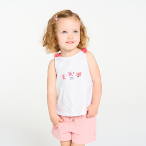 Baby girl's pink butterfly bow vest top 1