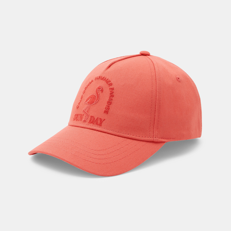 Besticktes orangefarbenes Cap für Jungen