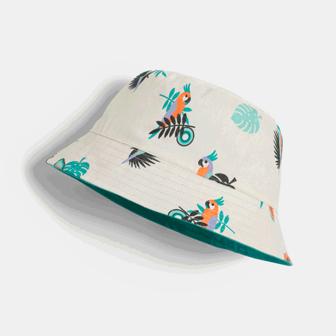 Bedruckter wendbarer Bob in Grau für Jungen 2