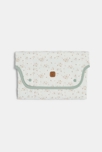 Tapis à langer de voyage fleuri blanc naissance mixte