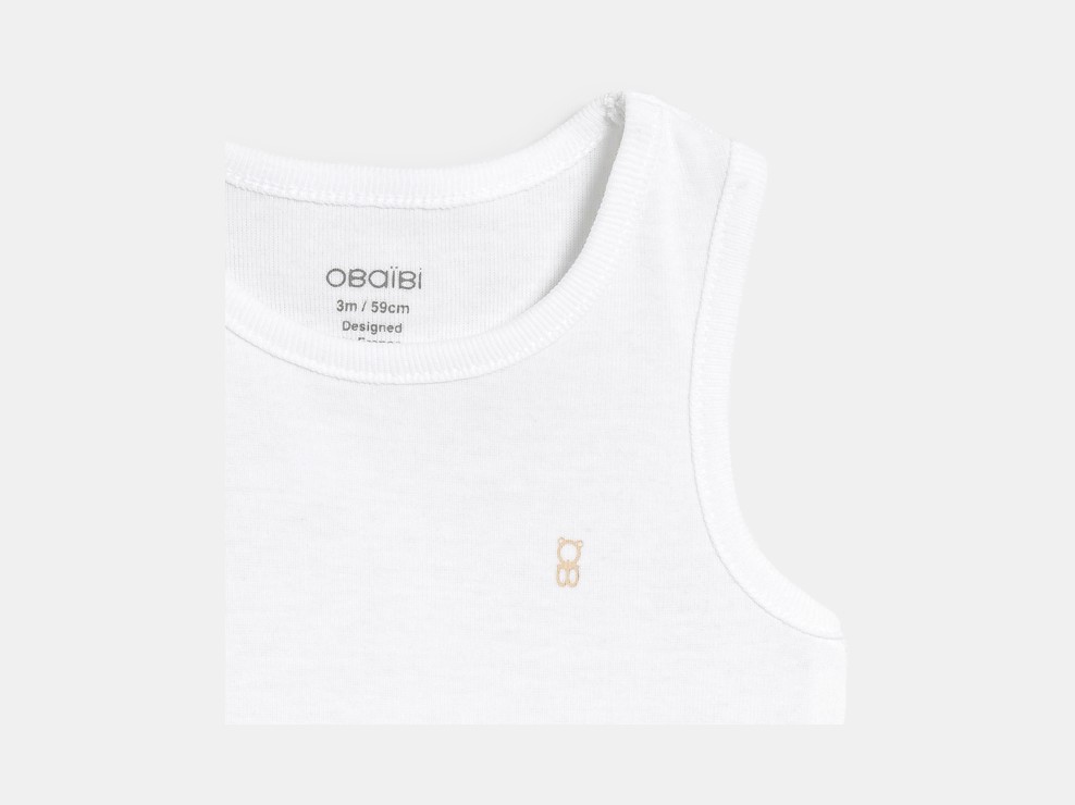 Body con spalline bianco per neonato unisex (set di 3) 2