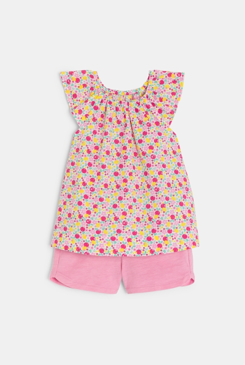 Geblümte Bluse und Shorts in Rosa Kleinkind Mädchen 1