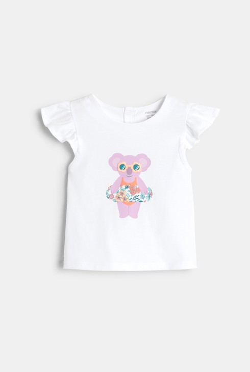 T-shirt koala et short mauve bébé fille 2