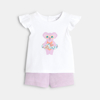 T-shirt koala et short mauve bébé fille