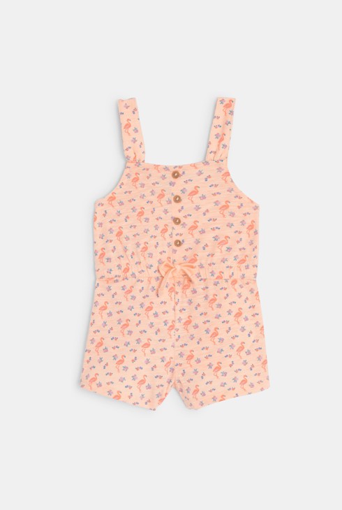 Combi courte à bretelles flamant rose bébé fille 2