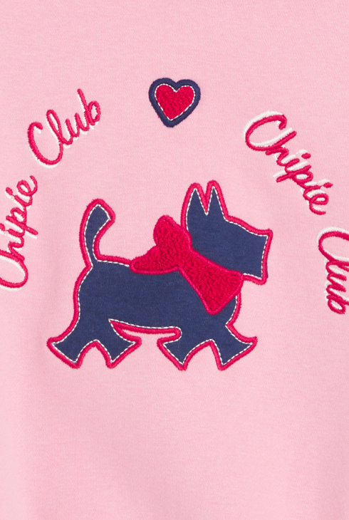 Sweat molleton brodé rose fille Chipie