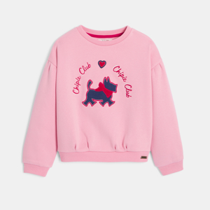 Sweat molleton brodé rose fille Chipie 1