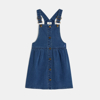 Robe salopette denim bleu fille