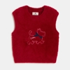 Pull sans manches fausse fourrure rouge fille Chipie