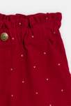 Short velours à étoiles rouge fille 2