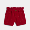 Short velours à étoiles rouge fille