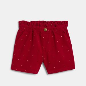 Rode fluwelen short met sterretjes voor meisjes 1