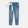 Jean mum taille haute denim fantaisie bleu fille Chipie