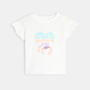 T-shirt flamants cœur blanc bébé fille