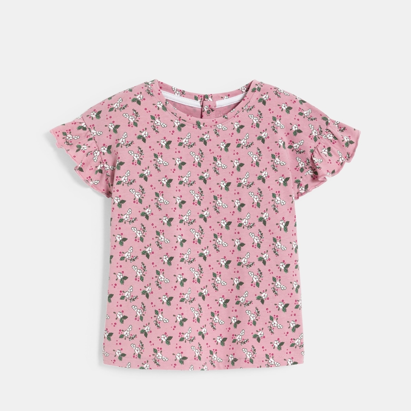 Rosa T-Shirt mit Flamingos und Herz Baby Mädchen
