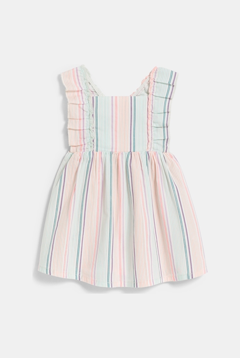 Robe à bretelles rayée multicolore bébé fille