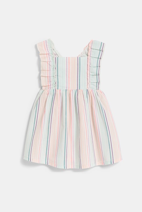 Robe à bretelles rayée multicolore bébé fille 2