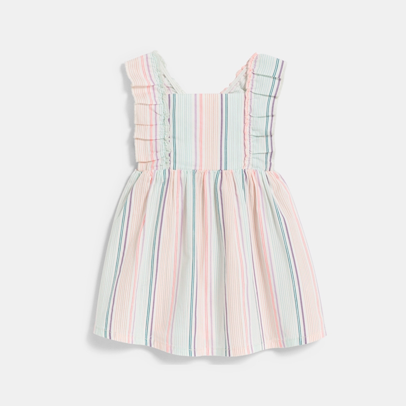 Mehrfarbiges Baby-Trägerkleid mit Streifen für Mädchen