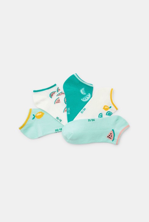 Patterned fruity trainer socks (set of 5) 2