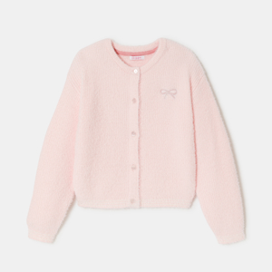 Roze gebreid vest voor meisjes 1