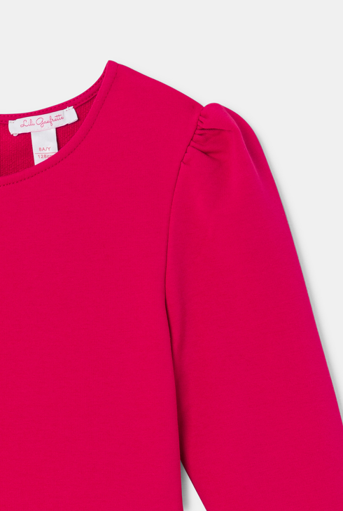 Robe de fête bi-matière rouge Lili Gaufrette fille