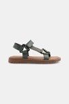 Sandales cuir à lanières vert kaki garçon