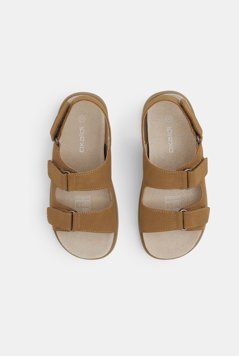 Sandales cuir à scratch marron garçon 2