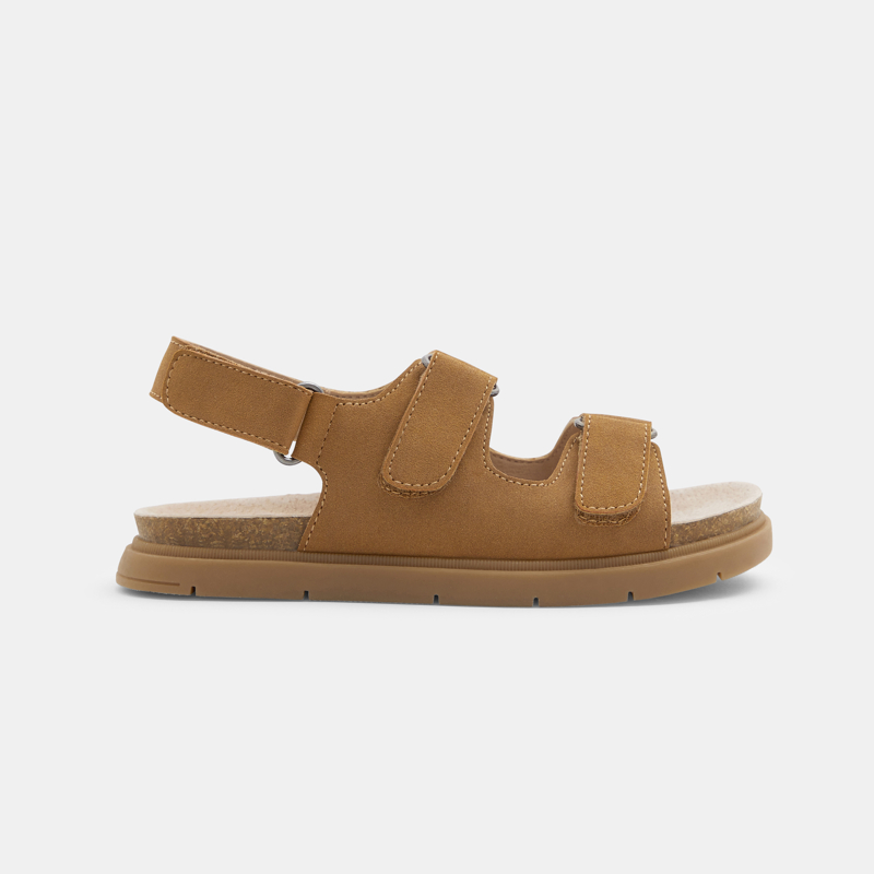 Braune Ledersandalen mit Klettverschluss für Jungen