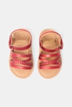 Sandale cuir rouge bébé fille 3