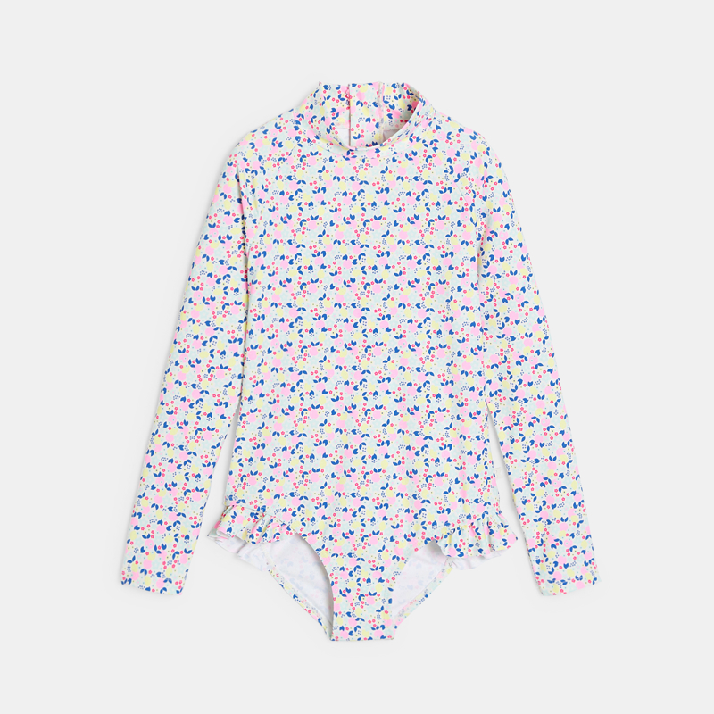 Bedruckter Badeoverall in Rosa für Mädchen