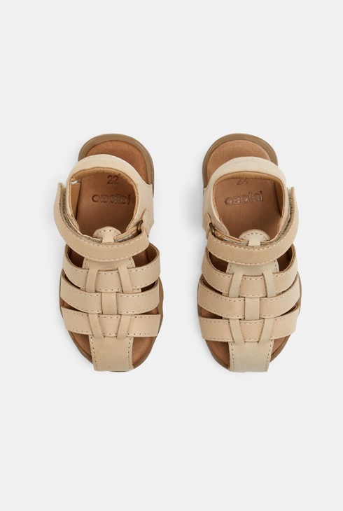 Sandales à boucle en cuir beige bébé garçon 2