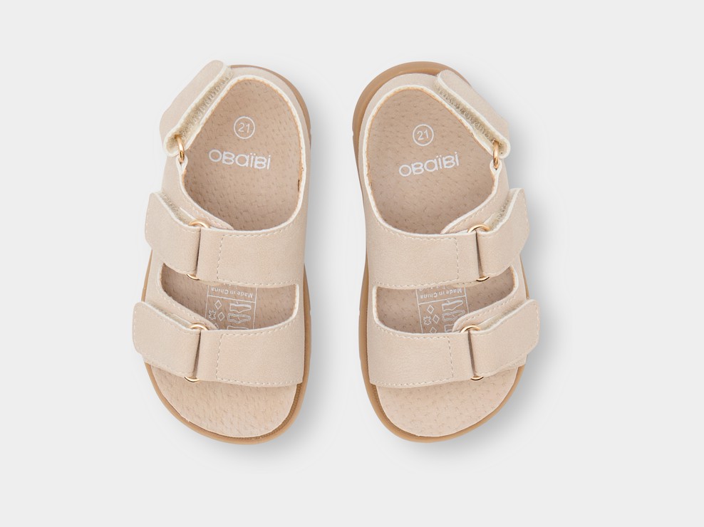 Groene leren sandalen met klittenband voor babyjongens 2