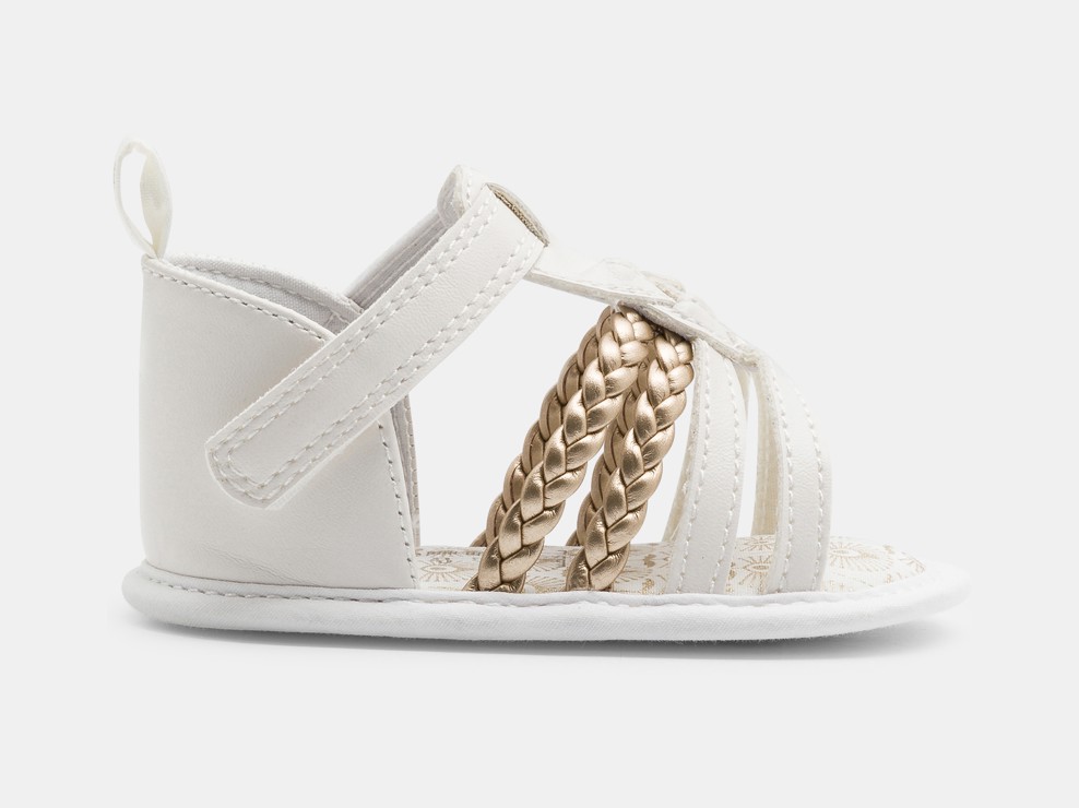 Białe sandały na rzepy niemowlę dziewczynka 1