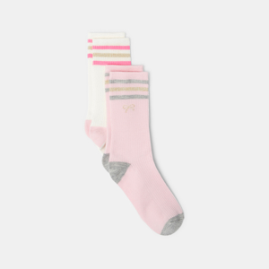 Hohe Socken in Rosa von Lili Gaufrette für Mädchen (2er-Pack) 1