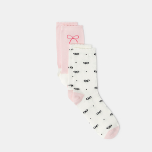 Hohe Socken mit Schleifen in Rosa von Lili Gaufrette (2er-Pack) 1