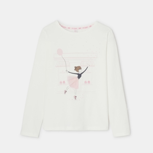 Wit T-shirt met lange mouwen dansende Lili - Lili Gaufrette 1