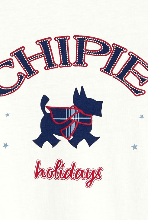 Weißes T-Shirt mit Scottish Terrier Mädchen Chipie 2