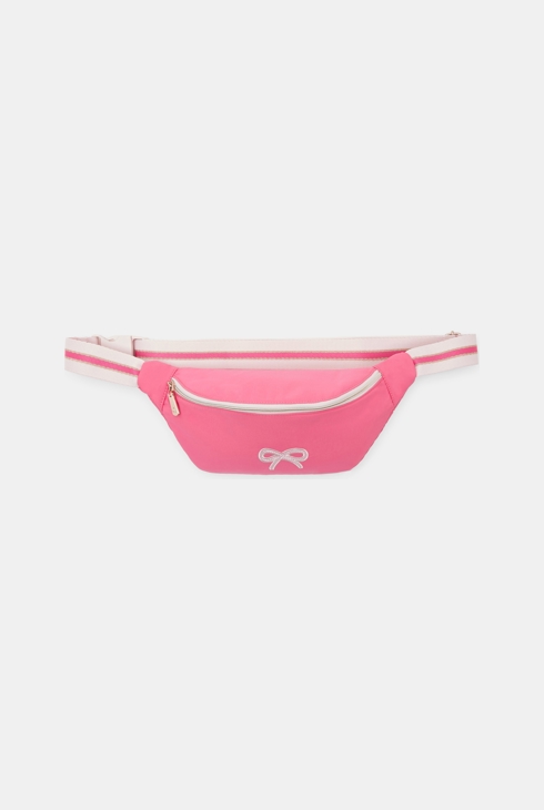 Rosa Gürteltasche mit Reißverschluss Lili Gaufrette für Mädchen 1