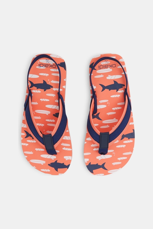Tongs requins orange garçon
