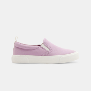 Girl's pink canvas slip-on trainers 1