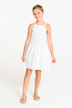 Schickes weißes Kleid mit Stickerei Mädchen 4