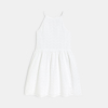 Robe chic brodée blanc Fille