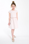 Robe chic en coton et lin irisé rose nude Fille 1